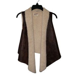 Arizona Asymmetrical Reversible Longer in Back Dark Brown Vest Medium
